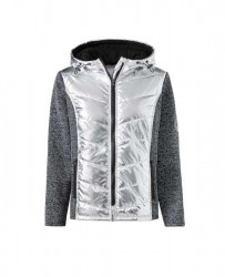 Fleecová bunda s prešívanými časťami Création L, strieborno-šedá #1