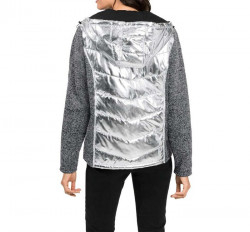Fleecová bunda s prešívanými časťami Création L, strieborno-šedá #3