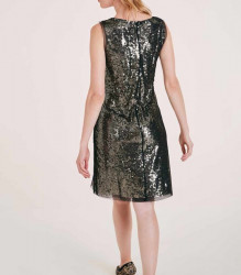 Flitrované šaty Ashley Brooke, čierno-zlatá #3