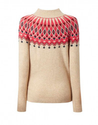 Hebký sveter TOM TAILOR s nórskym vzorom, béžovo-ružový #1