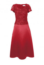 Heine šaty s čipkou, červené #1