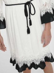 Heine šaty s čipkou, čierno-biela #4