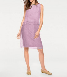 Hodvábne vrstvené šaty Linea Tesini, staroružová #4