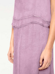 Hodvábne vrstvené šaty Linea Tesini, staroružová #5