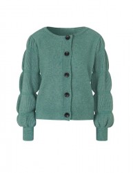 Hrubý pletený kardigán Création L, nefritová farba #1