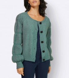 Hrubý pletený kardigán Création L, nefritová farba #2