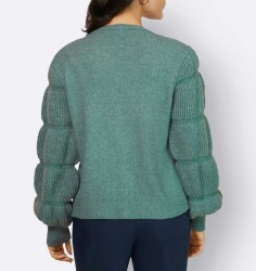 Hrubý pletený kardigán Création L, nefritová farba #3