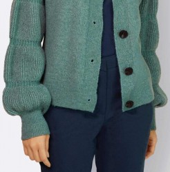 Hrubý pletený kardigán Création L, nefritová farba #4