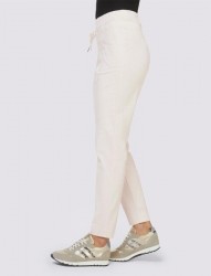 Jemné menčestrové teplákové nohavice Rick Cardona, krémové #4