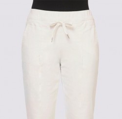 Jemné menčestrové teplákové nohavice Rick Cardona, krémové #6