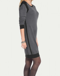Jemne pletené šaty Tamaris, šedo-čierna #1