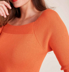 Jemný pletený sveter Heine, oranžový #4