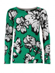 Jemný pletený sveter s kvetinovou potlačou Heine, zeleno-biela #1