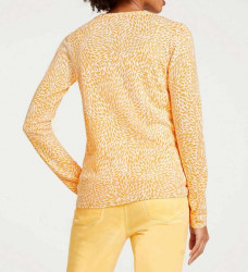 Jemný pletený sveter s potlačou Linea Tesini, krémovo-žltý #3