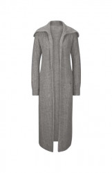 Kabát z hrubého úpletu Linea Tesini, šedo-melírovaný #1