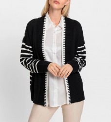 Kardigán s kontrastným pruhovaným vzorom HEINE, čierno-biely