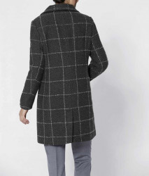 Karovaný vlnený kabát Isabell Schmitt Collection, sivý #3