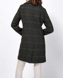Karovaný vlnený kabát Isabell Schmitt Collection, sivý #6