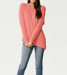 Kašmírový asymetrický pulóver, marhuľový #4