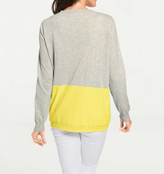Kašmírový sveter PATRIZIA DINI, sivo-žltý #3