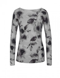 Kašmírový sveter s kvetovanou potlačou Création L Premium, svetlošedý #1