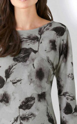 Kašmírový sveter s kvetovanou potlačou Création L Premium, svetlošedý #4