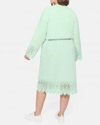 Kimono kabátik s čipkovanými detailmi Sheego, mätová #3
