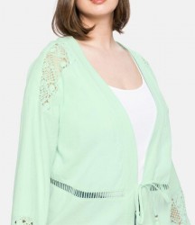 Kimono kabátik s čipkovanými detailmi Sheego, mätová #5