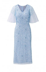 Koktejlové šaty s flitrami Heine, svetlo-modré #1
