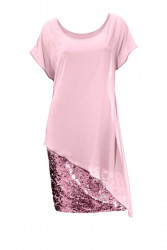 Koktejlové šaty s flitrami PATRIZIA DINI, ružové #1