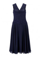 Korzetové šifónové čipkované šaty Heine, polnočná modrá #1