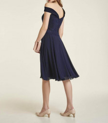 Korzetové šifónové čipkované šaty Heine, polnočná modrá #3