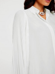 Košeľová blúzka s plisom Ashley Brooke, krémová #5