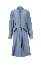 Košeľové lyocellové šaty s vyhrnutými rukávmi Création L, modré #1