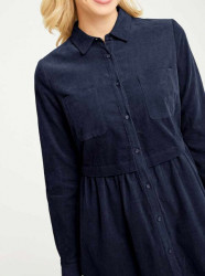 Košeľové menčestrové šaty Linea Tesini, modrá #4