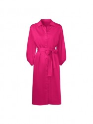 Košeľové šaty saténové s opaskom HEINE, ružové #1