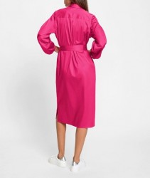 Košeľové šaty saténové s opaskom HEINE, ružové #3