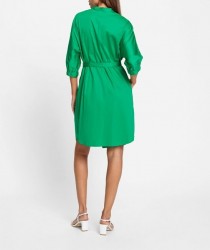 Košeľové šaty saténové s opaskom HEINE, zelené #2