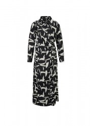 Košeľové šaty so zavinovacím efektom HEINE, čierno-biele #1