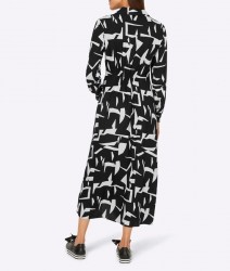 Košeľové šaty so zavinovacím efektom HEINE, čierno-biele #3