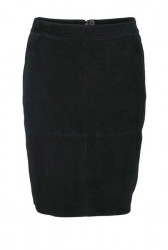 Kožená semišová sukňa HEINE, čierna #1