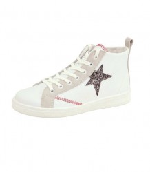 Kožené členkové sneaker tenisky HEINE, biele