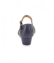 Kožené nappa sandále s klinovým podpätkom Heine, modré #4