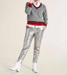 Kožené nohavice HEINE, strieborná #4