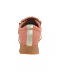 Kožené prešívané slipper topánky s ozdobnou retiazkou Heine, oranžová #4