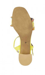 Kožené sandále s farebným strapcovým pásom Heine, žlté #6