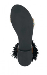 Kožené sandále s korálkami Heine, čierne #6