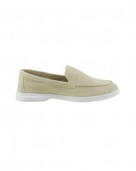 Kožené semišové slipper topánky HEINE, pieskové #1