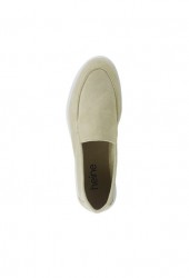 Kožené semišové slipper topánky HEINE, pieskové #3
