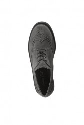 Kožené semišové šnurovacie topánky Andrea Conti, šedá #4